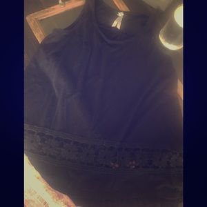 JO & CO Black Flowy Tank